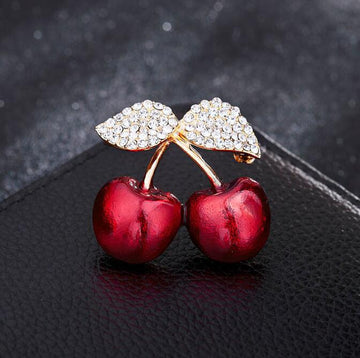 XSB165 - Golden Cherry Saree Brooch